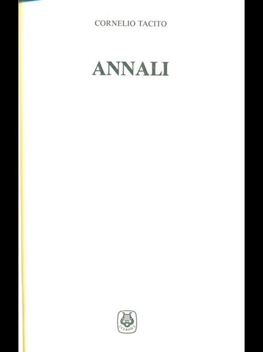 Annali - P. Cornelio Tacito - copertina