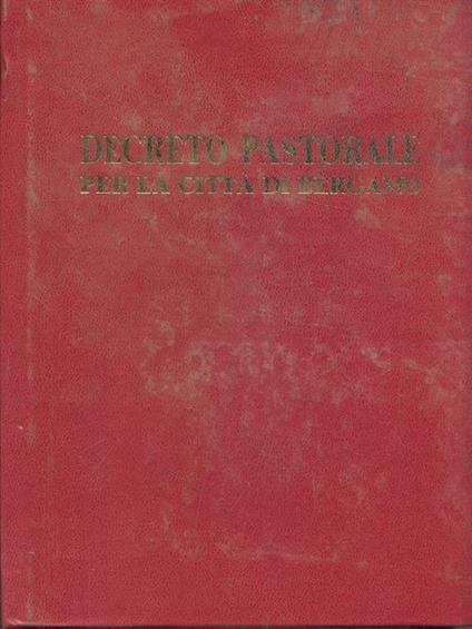 Decreto pastorale per la citta di Bergamo - copertina