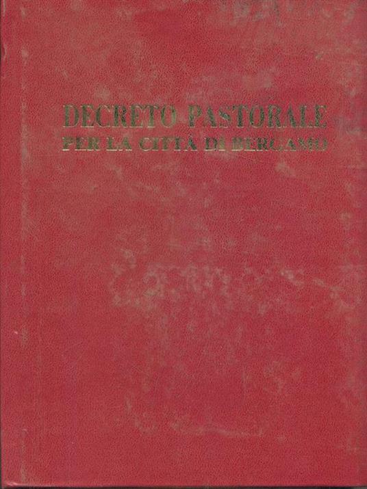 Decreto pastorale per la citta di Bergamo - copertina