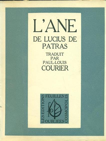 L' ane de Lucius de patras - Paul-Louis Courier - copertina