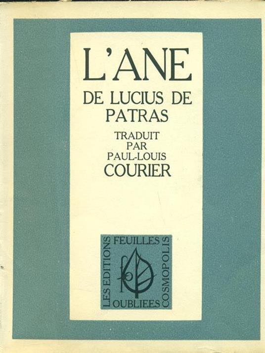 L' ane de Lucius de patras - Paul-Louis Courier - copertina