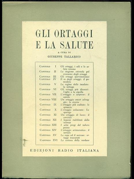 Gli ortaggi e la salute - Giuseppe Tallarico - copertina