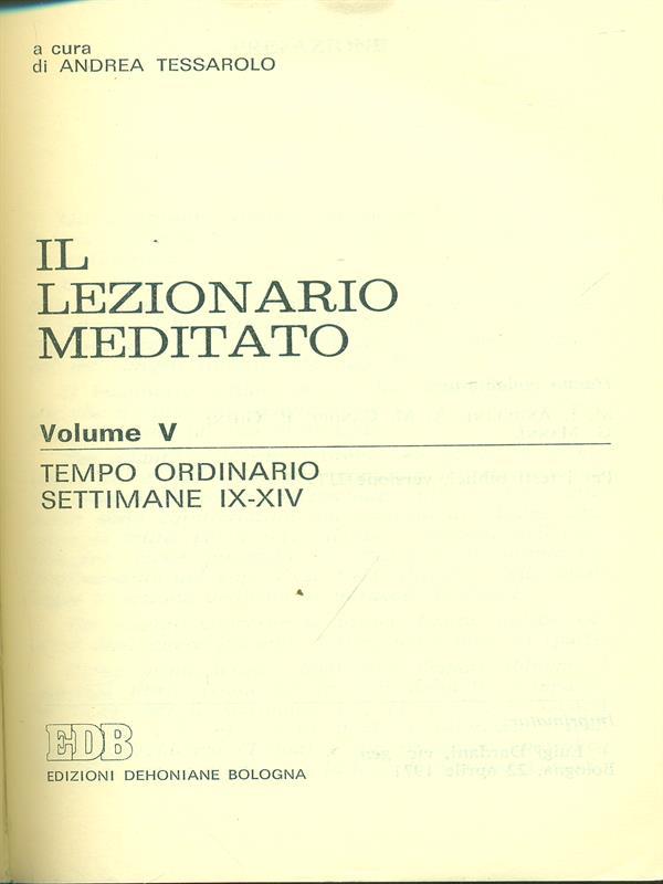 Il lezionario meditato vol V