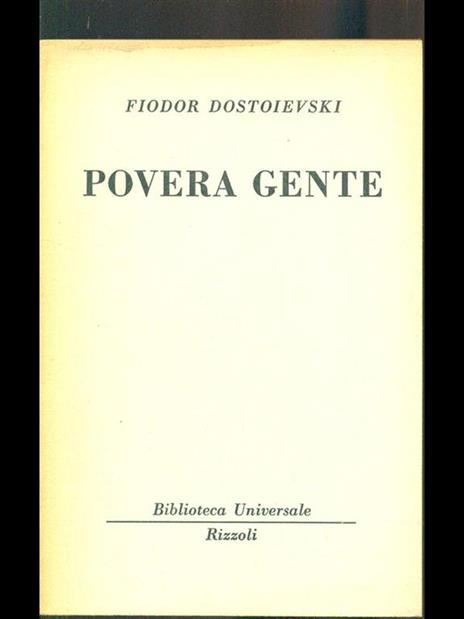 Povera gente - Fëdor Dostoevskij - copertina