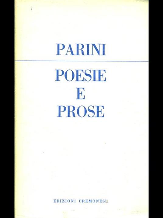 Poesie e prose - Giuseppe Parini - copertina