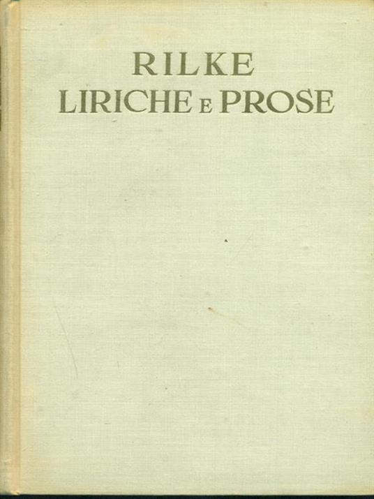 Liriche e Prose - Rainer M. Rilke - copertina