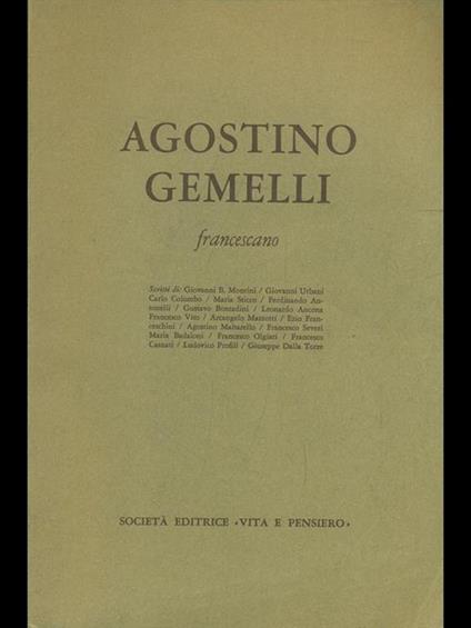 Agostino Gemelli francescano - copertina