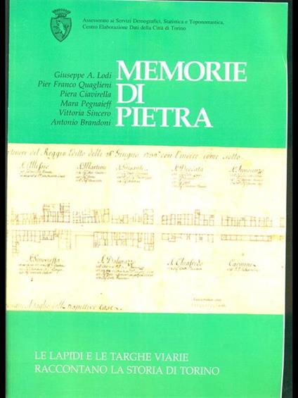 Memorie di pietra - copertina