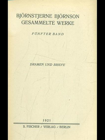 Gesammelte Werke. Fünfter Band - Bjørnstjerne Bjørnson - copertina
