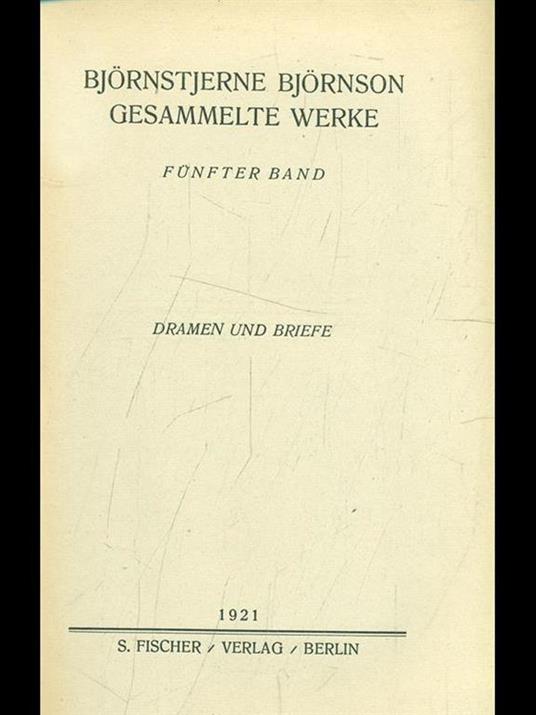 Gesammelte Werke. Fünfter Band - Bjørnstjerne Bjørnson - copertina