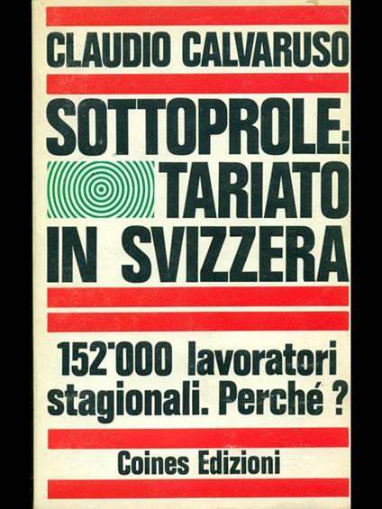 Sottoproletariato in Svizzera - copertina