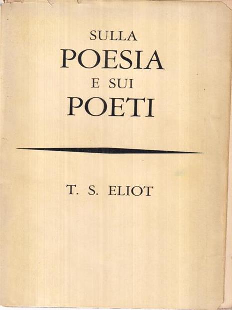 Sulla poesia e sui poeti - Thomas S. Eliot - copertina