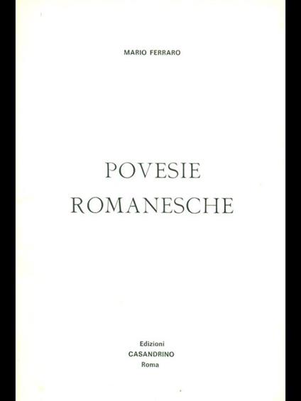 Povesie Romanesche - Mario Ferraro - copertina
