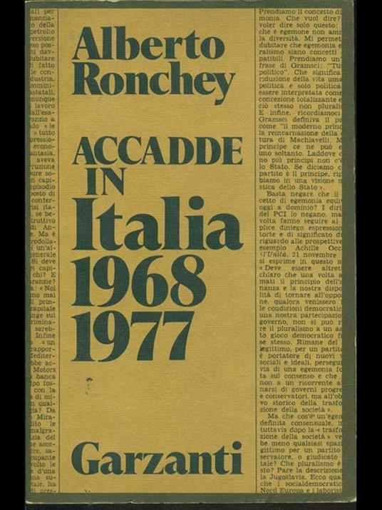 Accadde in Italia 1968-1977 - Alberto Ronchey - copertina