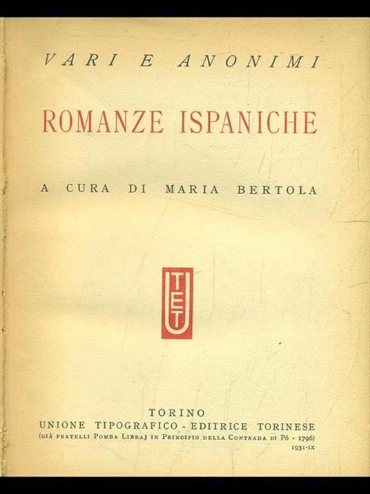 Romanze ispaniche - copertina