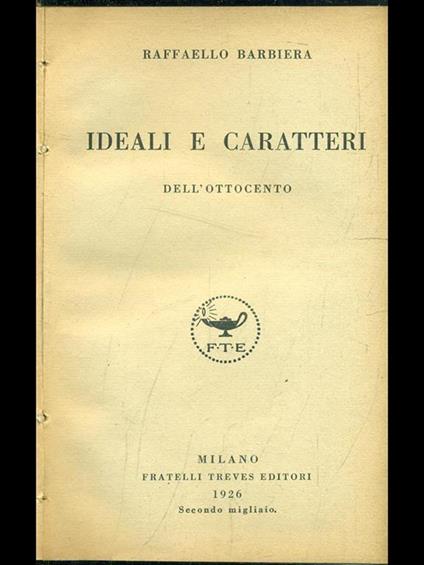 Ideali e caratteri dell'Ottocento - Raffaello Barbiera - copertina