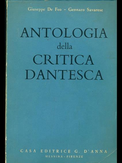 Antologia della critica dantesca - copertina