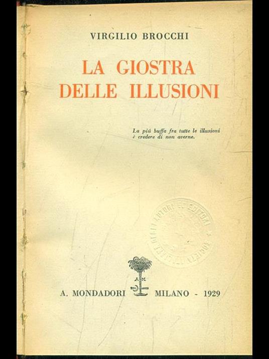 La giostra delle illusioni - Virgilio Brocchi - copertina
