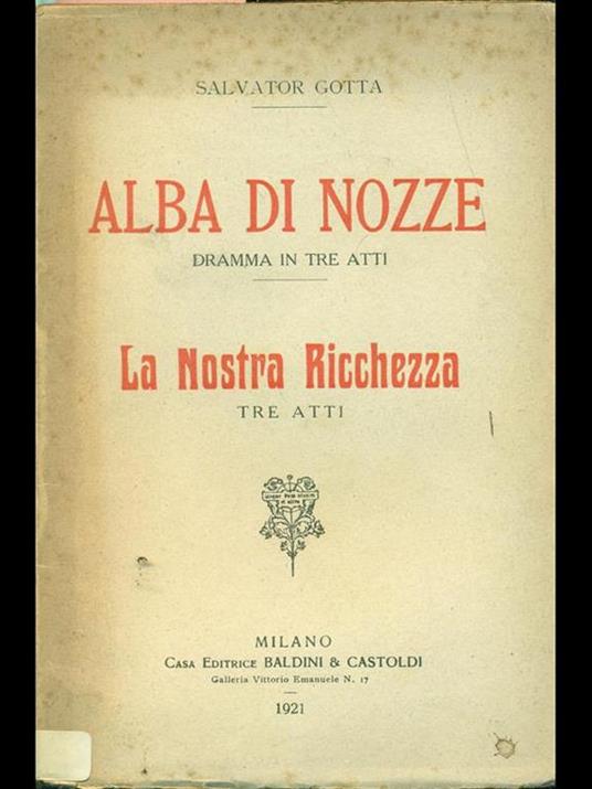 Alba di nozze - Salvatore Gotta - copertina