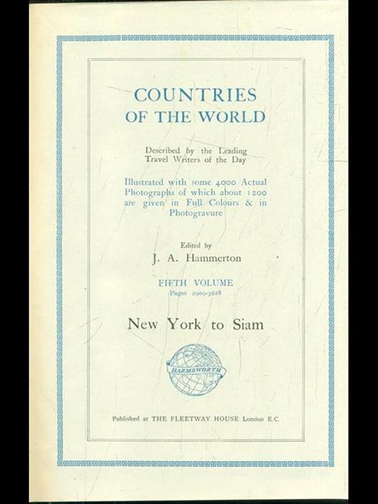 Countries of the world Vol. 5: New York to Siam - copertina