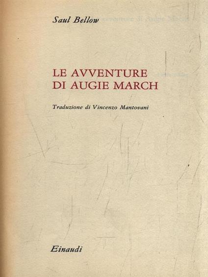 Le avventure di Augie March - Saul Bellow - copertina