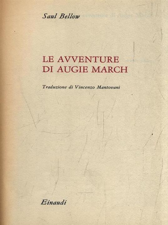 Le avventure di Augie March - Saul Bellow - copertina