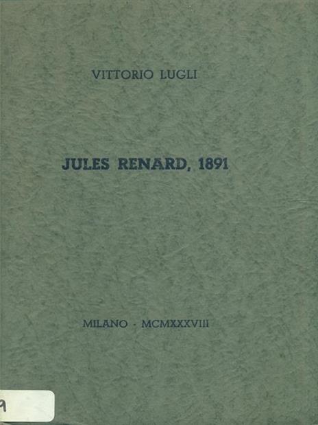 Jules Renard 1891 - Vittorio Lugli - copertina