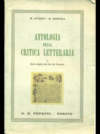 Antologia della critica letteraria I - Mario Fubini - copertina
