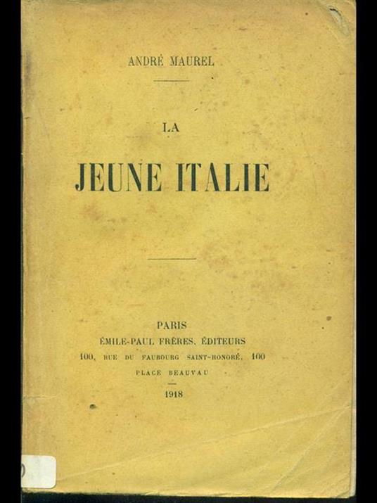 jeune Italie - Andrè Maurel - copertina