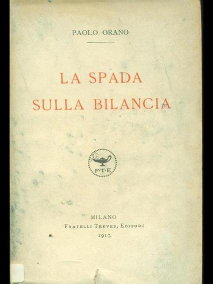 La spada sulla bilancia - Paolo Orano - copertina
