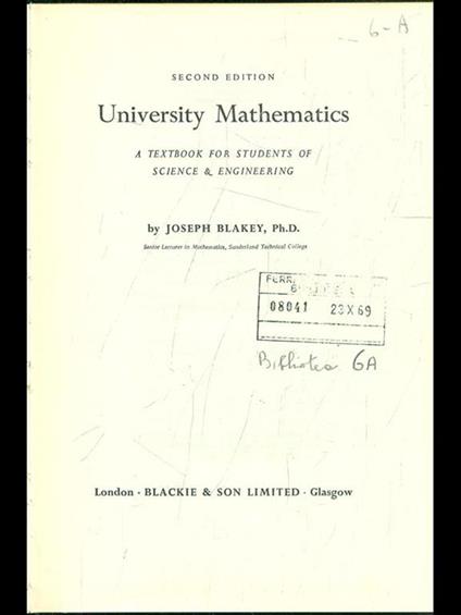 University Mathematics - copertina