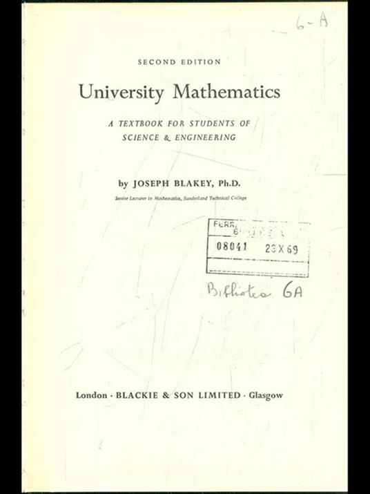 University Mathematics - copertina