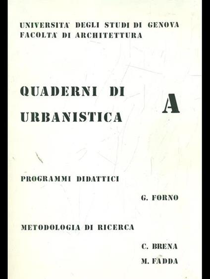 Quaderni di urbanistica A - copertina