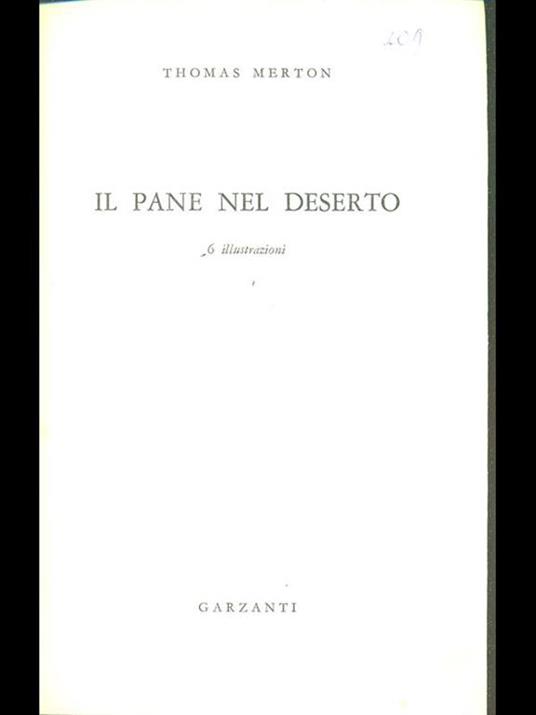 Il pane nel deserto - Thomas Merton - copertina