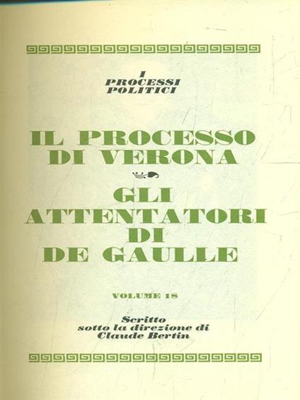 Il processo di Verona. Gli attentatori di De Gaulle - copertina