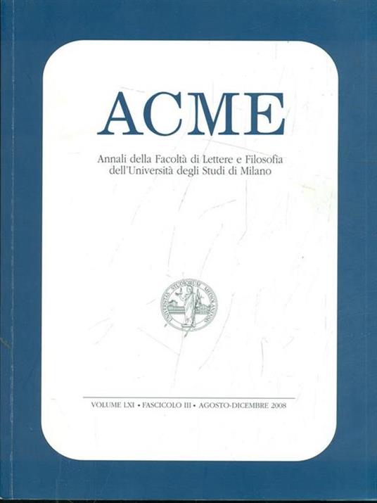 Acme agosto dicembre 2008 - copertina