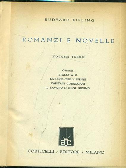 Romanzi e novelle Vol. 3 - Rudyard Kipling - copertina