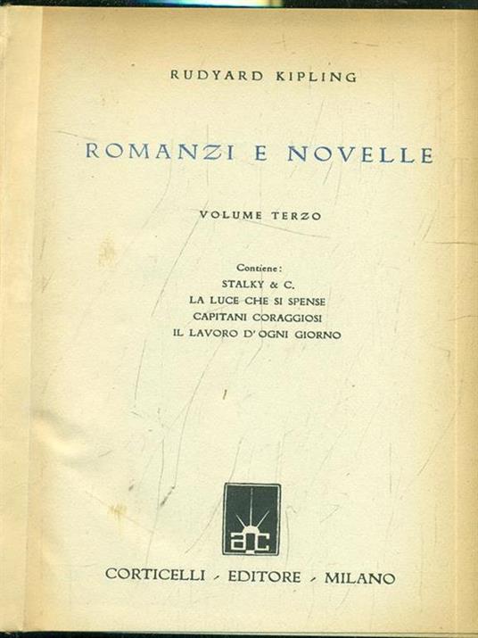Romanzi e novelle Vol. 3 - Rudyard Kipling - copertina