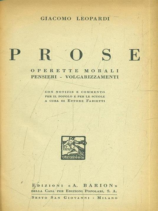 Prose - Giacomo Leopardi - 3