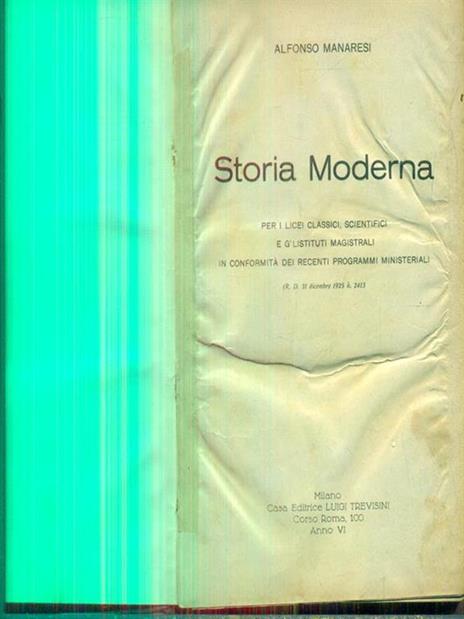 Storia Moderna - Storia IV - Alfonso Manaresi - copertina