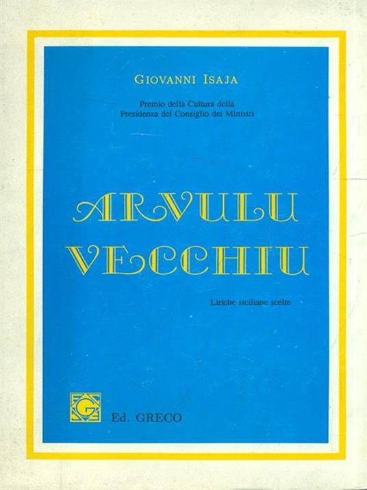 Arvulu vecchiu - Giovanni Isaja - copertina