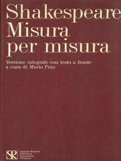 Misura per misura - William Shakespeare - copertina