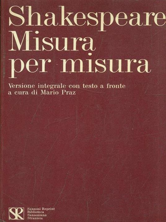 Misura per misura - William Shakespeare - copertina