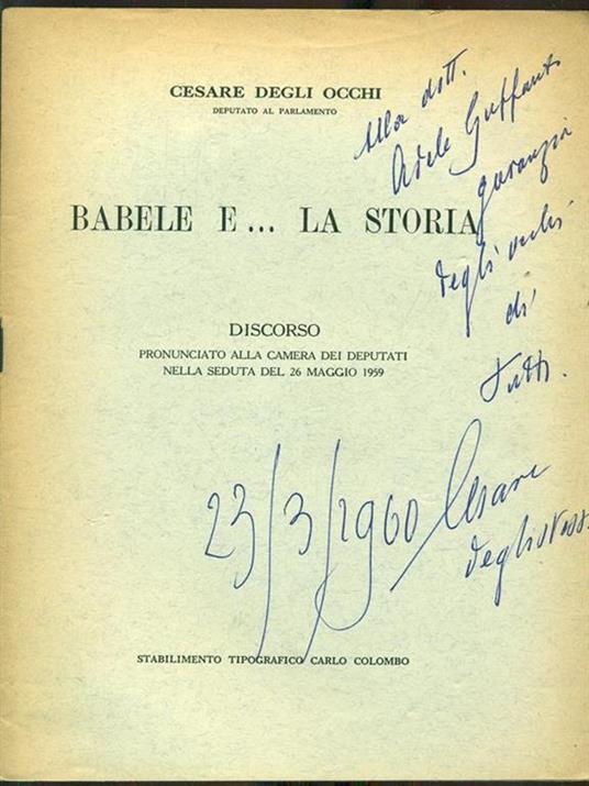 Babele e... La storia - Cesare Degli Occhi - copertina