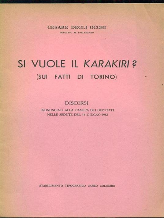 Si vuole il Karakiri? - Cesare Degli Occhi - copertina