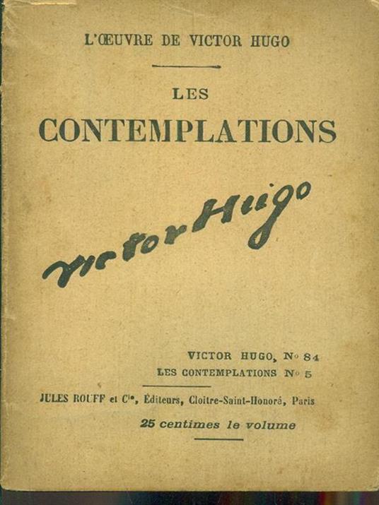 Les contemplations - Victor Hugo - copertina