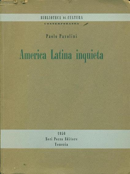 America Latina inquieta - Paolo Pavolini - copertina