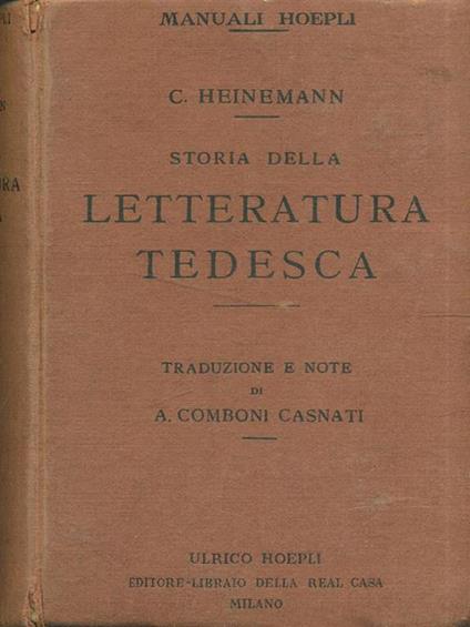 Storia della letteratura tedesca - Karl Heinemann - copertina