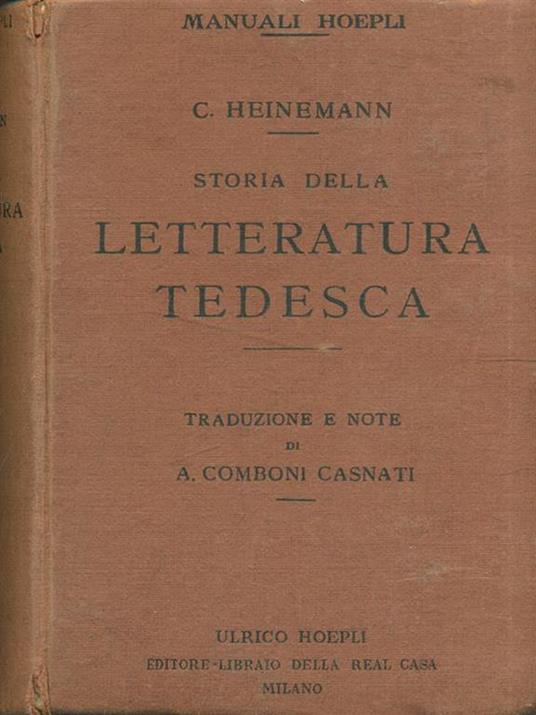 Storia della letteratura tedesca - Karl Heinemann - copertina