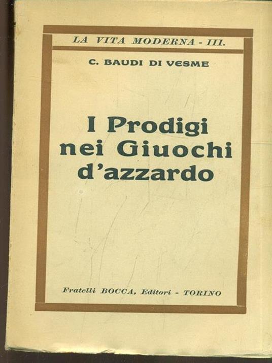 I prodigi nei giuochi d'azzardo - copertina